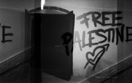 sardiña free palestine puerta